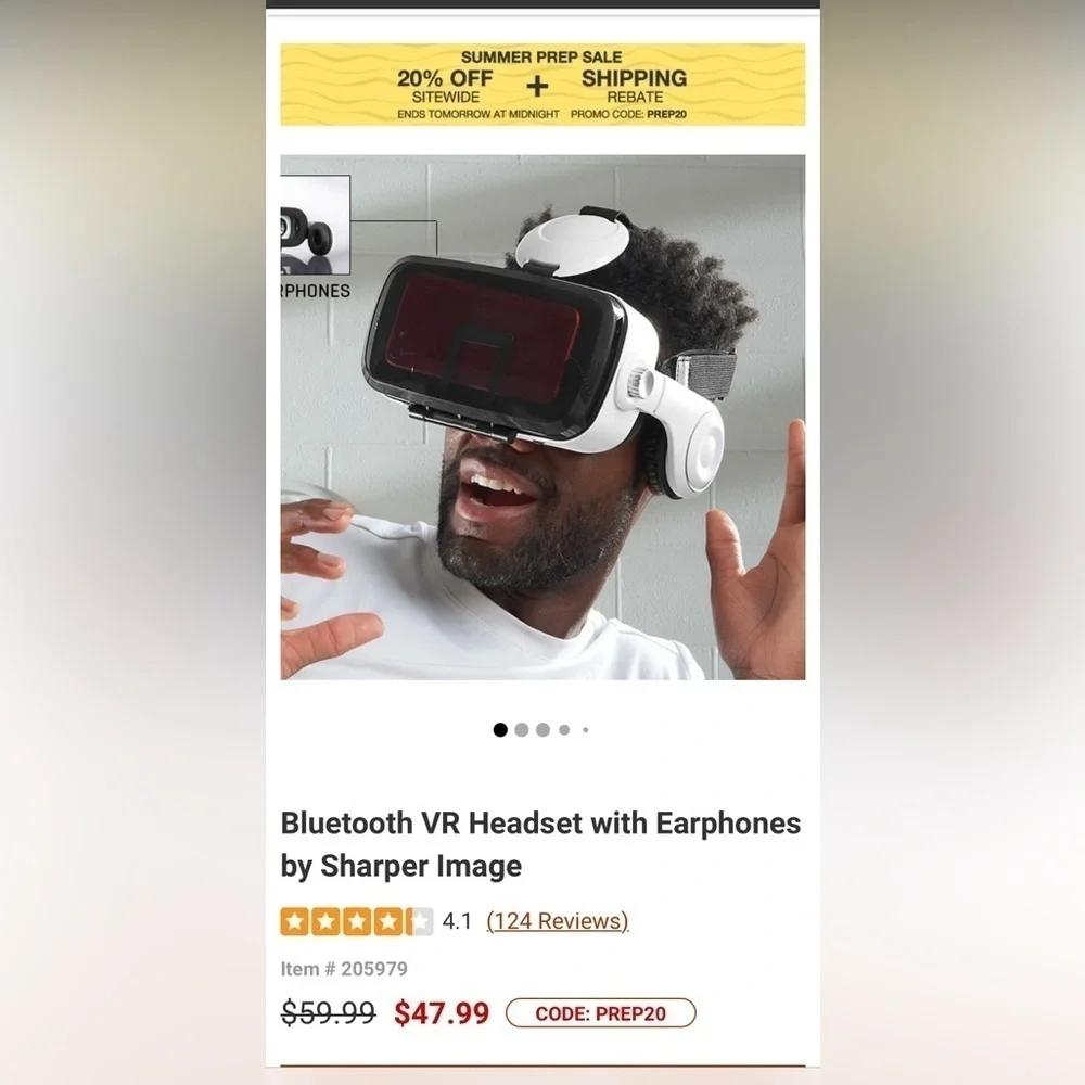 Bluetooth VR Headset w/ Earphones